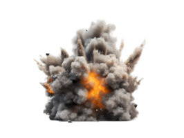 Dramatic explosion with bright flames and thick clouds of smoke illustrating the powerful force and chaotic intensity of explosive events in a striking visual display png