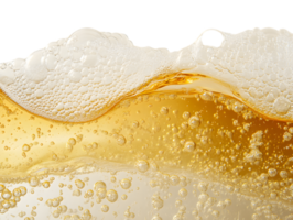 Close-up view of frothy beer with bubbles creating a refreshing texture and golden hue, perfect for a celebration or a moment of relaxation png