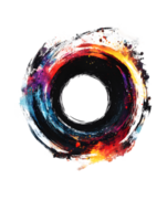 Vibrant abstract circular pattern with swirling colors creating a dynamic visual effect and evoking a sense of creativity and motion png