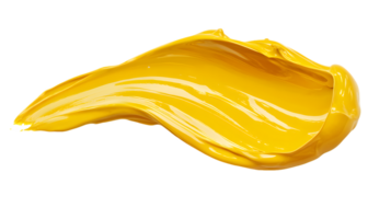 Vibrant flowing smear of bright yellow paint showcasing smooth texture and glossy finish radiating energy and warmth for creative design projects png