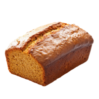 Delicious homemade banana bread isolated on a bright transparent background, perfect for any baking enthusiast, Banana bread isolated on transparent background png