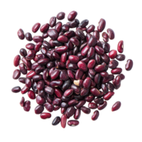 Adzuki beans arranged on a transparent background showcasing their rich color and varied sizes, Adzuki isolated on transparent background png