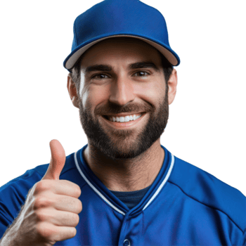 en baseboll spelare ger en tummen upp medan isolerat på en transparent bakgrund, visa upp en positiv attityd under de spel, baseboll spelare med tumme upp isolerat på transparent bakgrund png