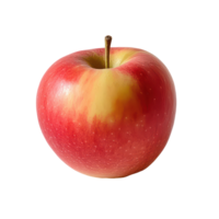 A fresh and glossy red apple positioned against a clean transparent background, perfect for snacking or cooking, A perfect apple, ready to be eaten, transparent background. png