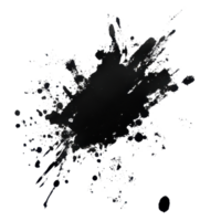 Black and ink splat with grunge texture on a clean transparent background capturing artistic chaos and expression, Black and grunge ink splat isolated on transparent background png