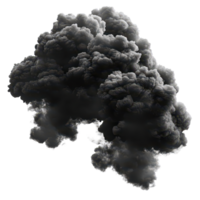 Dense black clouds billowing dramatically against a stark transparent background creating a stark visual contrast, Black clouds isolated on transparent background png