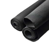 Black rolled textile on a transparent background showcasing fabric details and texture for craft and design purposes, Black Rolled Textile, transparent background. png
