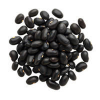 Black beans scattered on a transparent background showcasing their smooth texture and deep color, Black beans isolated on transparent background png