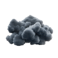Cartoon dark storm clouds floating against a plain transparent background emphasizing dramatic weather changes, 3D cartoon Dark Storm Clouds On transparent background png