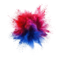 Colorful powder explosion creating vibrant abstract patterns against a transparent background, Abstract powder splatted. Colorful powder explosion on transparent background Colorful dust explode. png