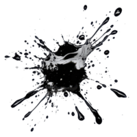 Black and grunge ink splatter isolated on a clean transparent background, capturing dynamic motion and texture, Black and grunge ink splat isolated on transparent background png