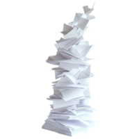 Organized chaos towers a visual metaphor for creativity and disorder in a minimalist workspace, A Tower Paper A Visual Metaphor for Organized Chaos, transparent background. png