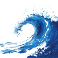 A majestic blue wave crashing against a serene transparent background at sunset, A Majestic Blue Wave Crashing Against a Serene Canvas. transparent background File, transparent background. png