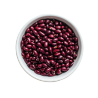 A bowl of azuki red beans on a clean transparent background perfect for culinary recipes and health conscious cooking, Azuki red bean in bowl on transparent background png