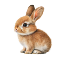 Realistic depiction of a cute bunny resting against a soft transparent background in a serene setting, an realistic with a little bunny,, transparent background. png