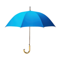 A vibrant blue umbrella with a metallic handle stands elegantly against a light background, A vibrant blue umbrella with a metallic handle standing tall against a plain background png