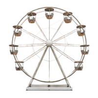 A classic Ferris wheel stands against a clean transparent background, inviting joy and nostalgia in an amusement park setting, a portrait a Ferris wheel, transparent background. png
