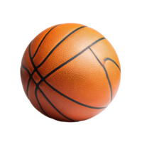 A detailed close up of a basketball resting on a transparent background, showcasing its texture and design, Basket Ball over transparent background png