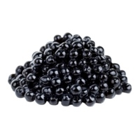 Indulgent black caviar displayed in a mound on a clean transparent background, Black caviar isolated on transparent background png