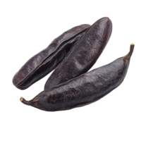 Bitter beans displayed together, showcasing unique dark coloration and shape under bright light conditions, Bitter beans isolated on alpha layer png