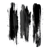 Abstract black brush strokes create dynamic artistic elements on a transparent background, enhancing modern, Black Brush Strokes, Abstract Artistic Elements Isolated on transparent background png