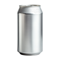 A chilled aluminum beverage can with condensation, perfect for refreshing drinks on a hot day, 330 ml aluminum beverage drink soda can isolated on transparent background png