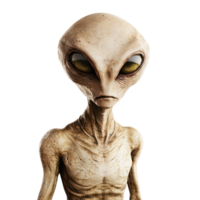 Unidentified alien extraterrestrial creature stands isolated against a transparent background, Alien Extraterrestrial Creatures Isolated on transparent background png
