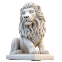 Artistic cartoon style lion stone statue isolated on a transparent background for creative design projects, Artistic Lion Stone Statue in 3D Cartoon Style Isolated on transparent background png