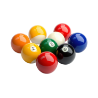 Colorful billiard balls arranged in a triangle on a bright surface preparing for a game of pool or snooker, Balls sport billiard pool ball billiards snooker pool, transparent background. png