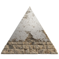 Ancient pyramid detailed rendering showcasing architectural features and weathered stone textures, Ancient Pyramid D Rendering Architectural Detail and Texture, transparent background. png
