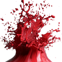 Vivid red splashes erupting dramatically against a neutral background, showcasing dynamic paint movement and energy, red splashes png