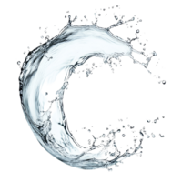 A striking curve of water splash isolated on a transparent background, capturing the dynamic motion and fluidity of liquid in hues, Curve water splash isolated png