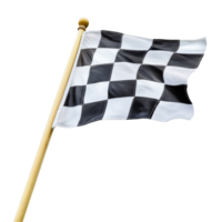 Isolated checkered flag on a transparent background representing racing excitement and competition in motorsports events, checkered flag isolated on transparent background png