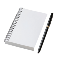 A blank notebook and a pen on a clean transparent background for notetaking or journaling inspiration, transparent note book on transparent backgroundfile png