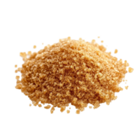 Brown sugar granules isolated on a clean transparent background showcasing its texture and rich color in detail, brown sugar isolated on transparent background png