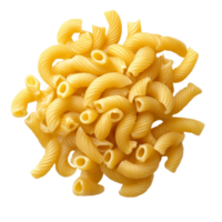 Delicious macaroni pasta isolated on a clean transparent background ready for cooking or serving, Macaroni isolated on transparent background png