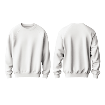 attrapp av en transparent Tröja visas från främre och tillbaka visningar på en neutral bakgrund för design monter, Tröja attrapp från främre och tillbaka visningar på transparent bakgrund png