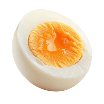 kokt ägg skära i halv på en transparent bakgrund visa upp dess mjuk äggula och slät textur, kokt ägg isolerat på transparent bakgrund png