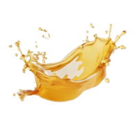 Dynamic splash of yellow oil illustrating fluid motion against a light background, oil splashing isolated 3d Stock Illustration png