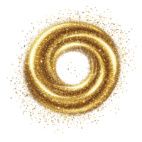 A captivating swirl of gold glitter sparkles on a bright transparent background, perfect for festive designs and celebrations, gold glitter shiny swirl isolated on transparent background png