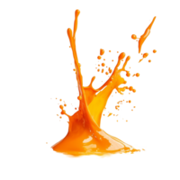 Vibrant orange paint splash creates a dynamic effect against a clean transparent background, Orange paint splash on transparent background png