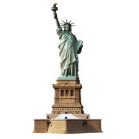 Statue of Liberty standing tall in New York against a clean transparent background, Statue of Liberty in New York isolated on transparent background png