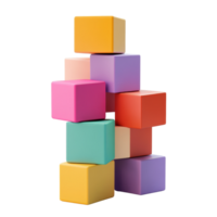 Colorful stacking cubes arranged in a playful formation on a light background, Stacking colorful cubes Stock Illustration png