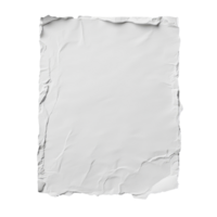 Crumpled blank transparent sheet of paper lies flat on a plain transparent background with soft shadows, blank transparent sheet of paper on transparent backgroundfile png