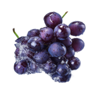 Fresh dark red grapes splashing in water against a transparent transparent background for a vibrant and refreshing look, dark red grapes with splashing water isolated on transparent background png