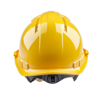 Back view of a yellow safety helmet isolated against a transparent background for construction use, Back view of yellow safety helmet isolated png