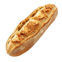 Freshly baked baguette with crispy crumbs isolated on a transparent background, Fresh Baguette with Crispy Crumbs Isolated isolated on transparent background png