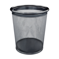 Mesh trash can isolated on a transparent background for clean, organized spaces and efficient waste disposal at home or office, mesh trash can isolated on transparent background png