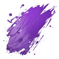 Vibrant purple paint strokes and splashes creating an artistic display on a clean transparent background, Purple Paint Strokes and Splashes on transparent background png