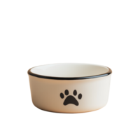 A simple pet food bowl with a paw print design on a soft transparent background, Pet food bowl transparent background png